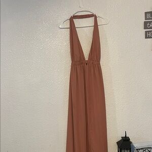 Luna Halter Desert Rose Maxi Dress